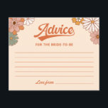 Carte conseil Fête des mariées Super rétroactive<br><div class="desc">Retro Super Daisy Floral Fête des mariées Adivce Card.</div>