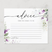 Carte conseil Fête des mariées verte violet Lilac (Devant)