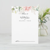 Carte Conseil Feuillage vert or Mariage Floral (Debout devant)