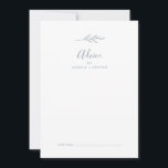 Carte Conseil Feuille minimale | Dusty Blue Mariage<br><div class="desc">Cette carte-conseil mariage bleu poussiéreux en feuille minimale est parfaite pour un mariage élégant et peut être utilisée pour n'importe quel événement. Le design se compose d'une simple silhouette de verdure en ardoise bleue claire et de style minimaliste classique. Ces cartes de conseil peuvent être utilisées comme alternative de livre...</div>