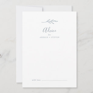 Carte Conseil Feuille minimale   Dusty Blue Mariage