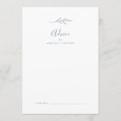 Carte Conseil Feuille minimale | Dusty Blue Mariage (Devant)