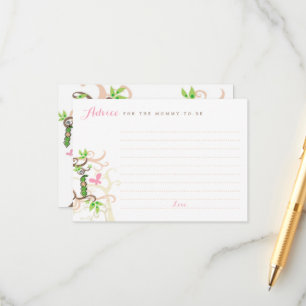 Carte Conseil Fève Rose Dans Un Jardin À Pod Bébé Fille Maman