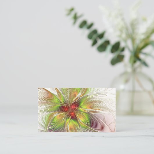 Carte Conseil Fleurs imaginaires fractales douces et tendres (Debout devant)