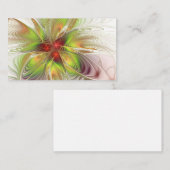 Carte Conseil Fleurs imaginaires fractales douces et tendres (Devant / Derrière)