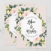 Carte Conseil Floral Blush écrit à la main Conseils et souhaits (Devant / Derrière)