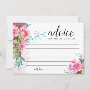 Carte Conseil Floral de pivoine rose rustique