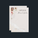 Carte Conseil Floral flush moderne | Mariage aquarelle<br><div class="desc">Ce fleuron moderne | aquarelle mariage carte conseil est parfait pour votre élégant boho luxe rose or, sauge vert, rose vif mariage. Le design se compose d'un cadre en feuille d'or ou d'un bouquet avec une tourbe rustique de printemps de pêche rouge, une fleur succulente à l'aquarelle géante classique, une...</div>