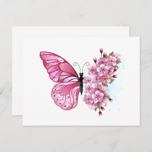Carte Conseil Flower Butterfly (Devant / Derrière)