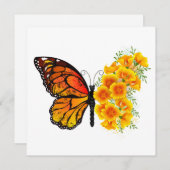 Carte Conseil Flower Butterfly with Yellow California Poppy (Devant / Derrière)