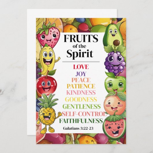 Carte Conseil Fruits de l'Esprit (Devant / Derrière)