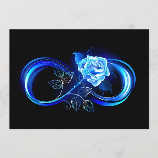 Carte Conseil Glowing infinity with blue rose (Devant)