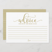 Carte Conseil Gold Advice for the Bride Calligraphy (Devant / Derrière)