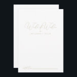 Carte Conseil Gold Classy Chic Mariage Paroles de sagesse<br><div class="desc">Cette carte de conseil de sagesse chic et classe or est parfaite pour un mariage rustique. Le design sobre et élégant présente une typographie de script classique et sophistiquée en or. Ces cartes sont parfaites pour un mariage, une douche nuptiale, un baby shower, une fête de remise de diplômes et...</div>