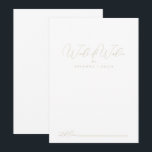 Carte Conseil Gold Classy Chic Mariage Paroles de sagesse<br><div class="desc">Cette carte de conseil de sagesse chic et classe or est parfaite pour un mariage rustique. Le design sobre et élégant présente une typographie de script classique et sophistiquée en or. Ces cartes sont parfaites pour un mariage, une douche nuptiale, un baby shower, une fête de remise de diplômes et...</div>