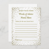 Carte conseil | Gold Confetti (Devant / Derrière)