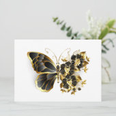 Carte Conseil Gold flower Butterfly with Black Orchid (Debout devant)