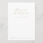 Carte Conseil Gold Idyllic Calligraphie Mariage bien souhaits (Devant)