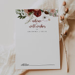 Carte Conseil Gold Rustic Coloré Mariage Floral<br><div class="desc">Cette carte de conseil aux mariages fleuris et rustiques dorés est parfaite pour un mariage simple. Le design est composé de marsala peinte à la main, de rose, de rougeur, de bordeaux et de fleurs dorées avec des feuilles verts disposés en de belles couronnes. Ces cartes sont parfaites pour un...</div>
