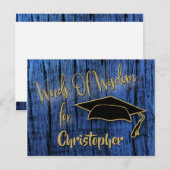 Carte Conseil Graduation rustique Mots de sagesse / Conseils pou (Devant / Derrière)