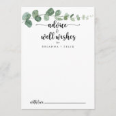 Carte Conseil Green Delight Eucalyptus Mariages Bien Voués (Devant)