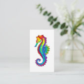 Carte Conseil Hippocampe polygonal arc-en-ciel (Debout devant)