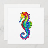 Carte Conseil Hippocampe polygonal arc-en-ciel (Devant / Derrière)