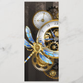 Carte Conseil Horloge à vapeur avec libellule mécanique (Devant)