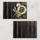 Carte Conseil Horloge à vapeur avec libellule mécanique (Devant / Derrière)