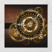 Carte Conseil Horloge Steampunk avec des engrenages anciens (Devant)