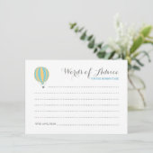Carte Conseil Hot Air Blue Balloon Boy Words of Advice Cards (Debout devant)