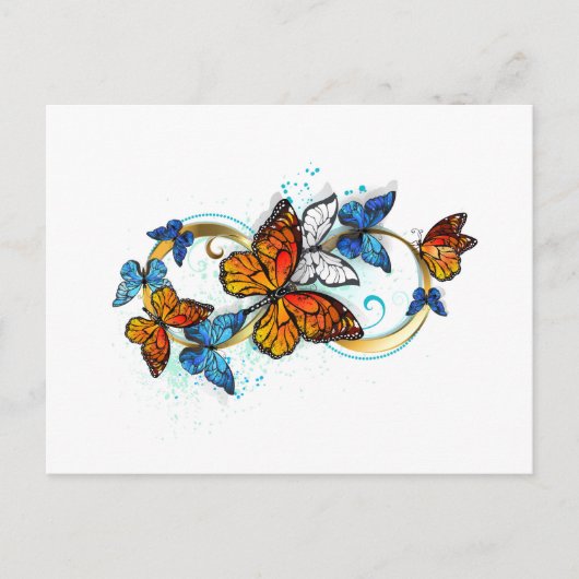 Carte Conseil Infinité de papillons monarques (Devant)