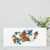 Carte Conseil Infinité de papillons monarques (Debout devant)