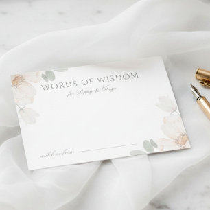 Carte Conseil Ivory Couple de mariage floral aquarelle