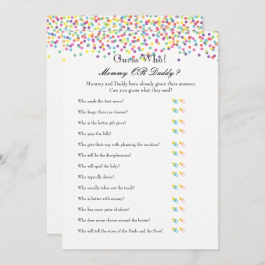 Carte Conseil Jeu d'aspersion pour bébé - Wives for Baby and Dev (Devant / Derrière)