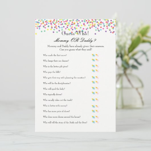 Carte Conseil Jeu d'aspersion pour bébé - Wives for Baby and Dev (Debout devant)