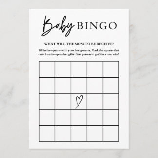 Carte Conseil Jeu de Bingo pour Baby Shower