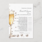 Carte Conseil Jeu de douche nuptiale Pearl & mariée trivia (Devant)