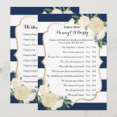 Carte Conseil Jeux de baby shower - Voeux pour bébé et Devinez q (Devant / Derrière)