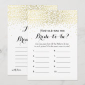 Carte Conseil Jeux de Fête des mariées Confetti Gold Double Side (Devant / Derrière)