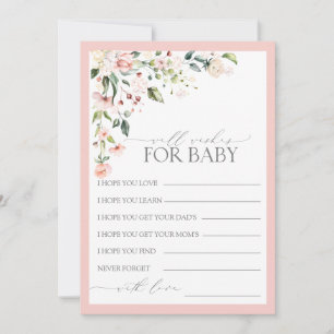 Carte Conseil Joli Baby shower Floral Rose