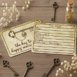 Carte Conseil La Clé D'Un Mariage Heureux Est... Mariage vintage<br><div class="desc">Ces cartes de conseil vintage sont le gardien parfait de chacun de vos invités à votre mariage. Le design simple et élégant permettra à vos invités d'écrire une note de conseil à garder et à lire dans les années à venir.</div>