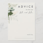 Carte Conseil La verdure et la feuille d'or | Dark Navy Mariage (Devant)