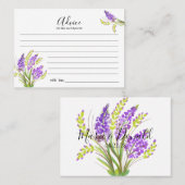 Carte conseil Lavande d'aquarelle et fleurs vertes (Devant / Derrière)