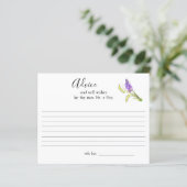 Carte conseil Lavande d'aquarelle et fleurs vertes (Debout devant)