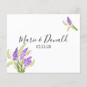 Carte conseil Lavande d'aquarelle et fleurs vertes (Dos)