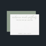 Carte Conseil Le nouveau M.   Mme Minimaliste Sage Green Mariage<br><div class="desc">Utilisez cette carte de voeux moderne à votre fête pour que les invités laissent une note personnelle à l'invité d'honneur. Ajoutez vos informations sur le formulaire modèle. Le menu d'édition avancée vous permet de modifier les couleurs et les polices.</div>