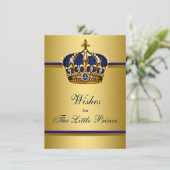 Carte Conseil Le Prince Crown souhaite le Baby shower pour bébé (Debout devant)