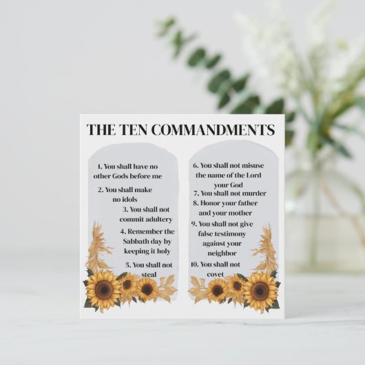 Carte Conseil Les dix commandements (Debout devant)