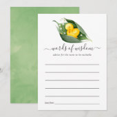 Carte Conseil Lilly canard de printemps du Baby shower de la val (Devant / Derrière)